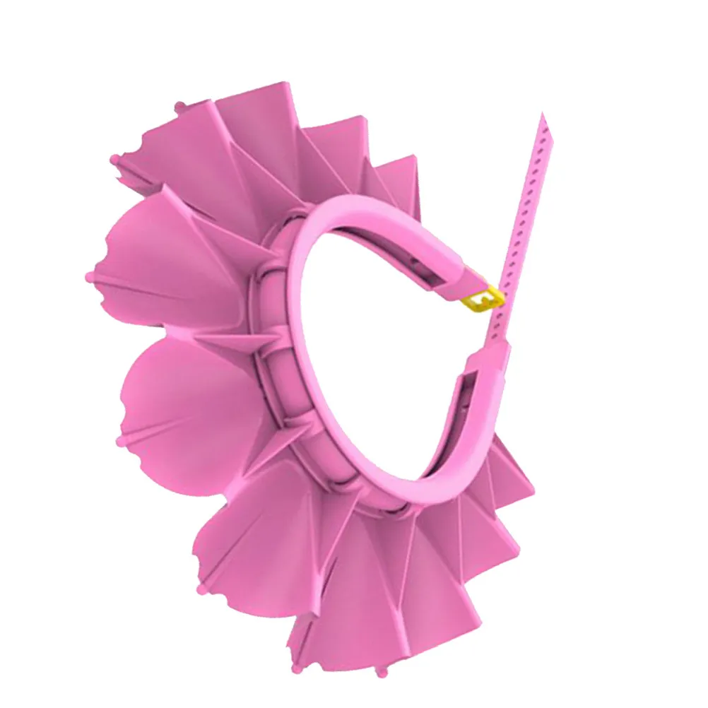 Baby Shower Ear Protector Adjustable Kids Pink Waterproof Bath Hat Infant Shower Shield Shampoo Hair Protection
