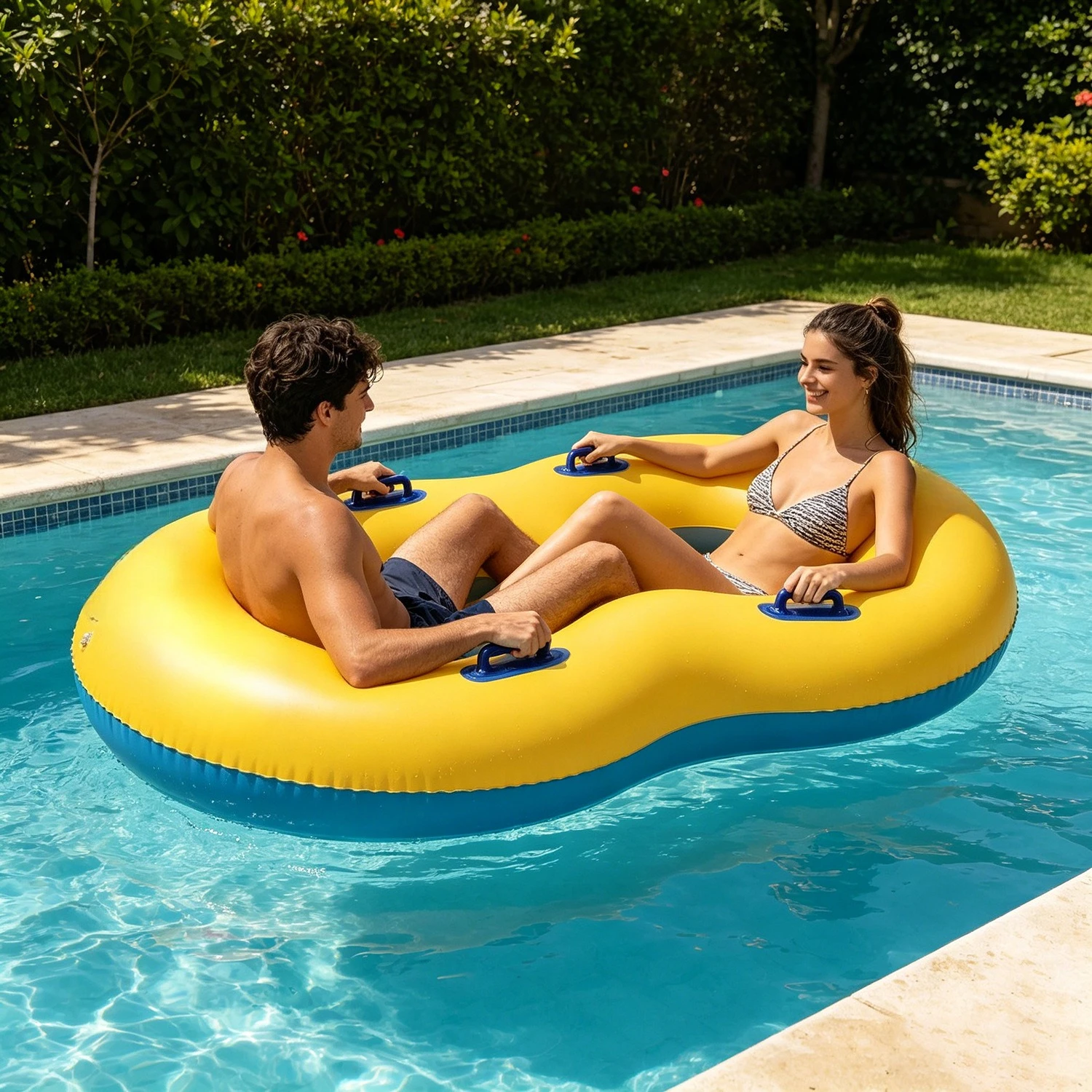 Inflatable Floating Lounger for Swimming Pool Adult Backrest Water Chair Armpit Float  Seaside Vacation