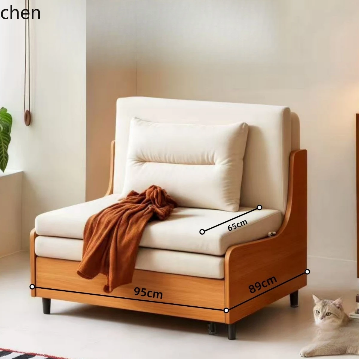 CZ sofa bed is a foldable dual-purpose two-seater sofa  extendable, multifunctional for balconies