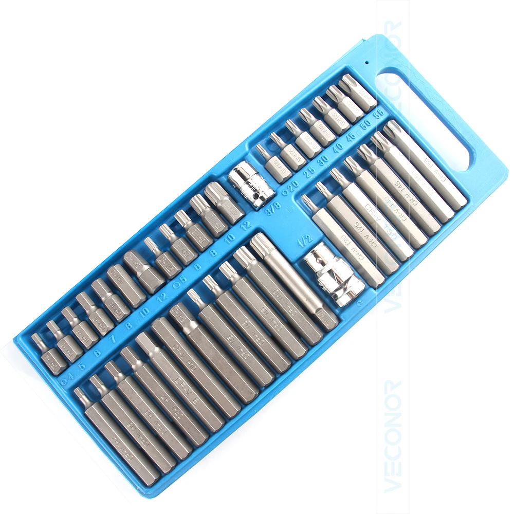 Imagem -03 - Torx Star Spline Hex Socket Bit Grupo Precision Screwdriver Bit Tool Kit Ferramentas de Garagem Equipamentos para Carro Reparação Automática 40 Pcs