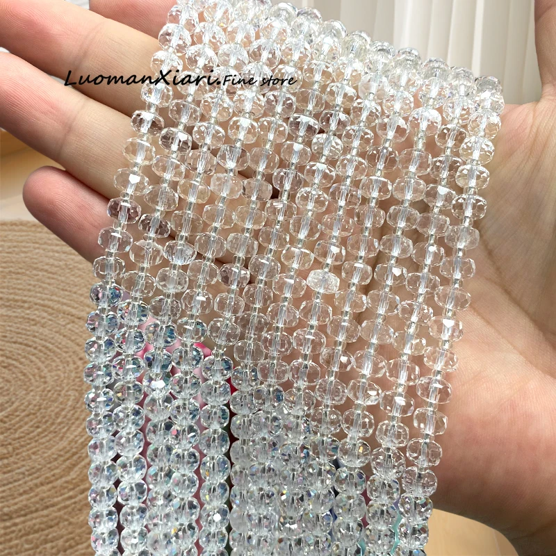 

6x8 мм граненый драгоценный камень Rondelle, горный кристалл, натуральный камень, свободные бусины-разделители для изготовления ювелирных изделий, браслеты «сделай сам», подвески, аксессуары