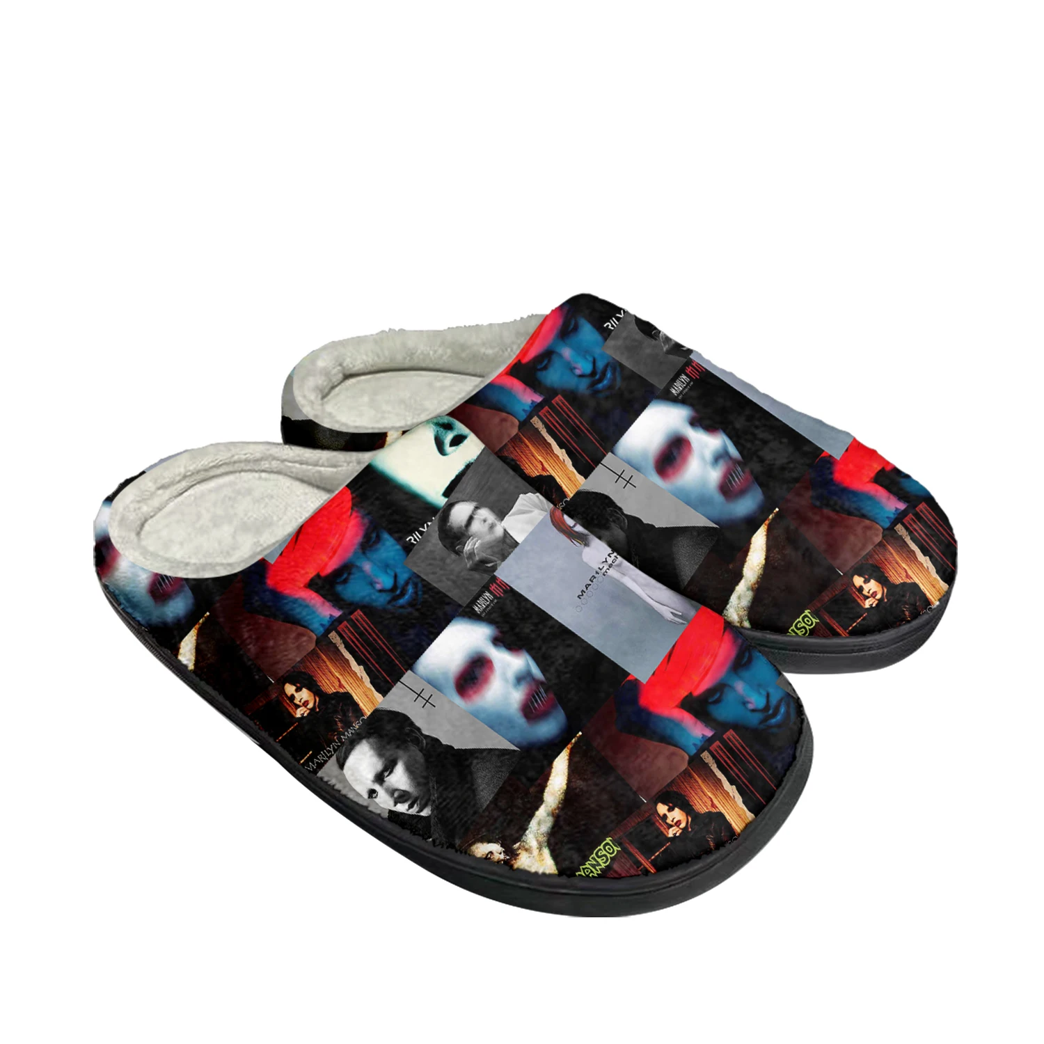 Rock Band Cantor Marilyn Manson Casa Algodão Personalizado Chinelos Mens Womens Sandálias de Pelúcia Quarto Manter Quente Sapato Térmico Chinelo