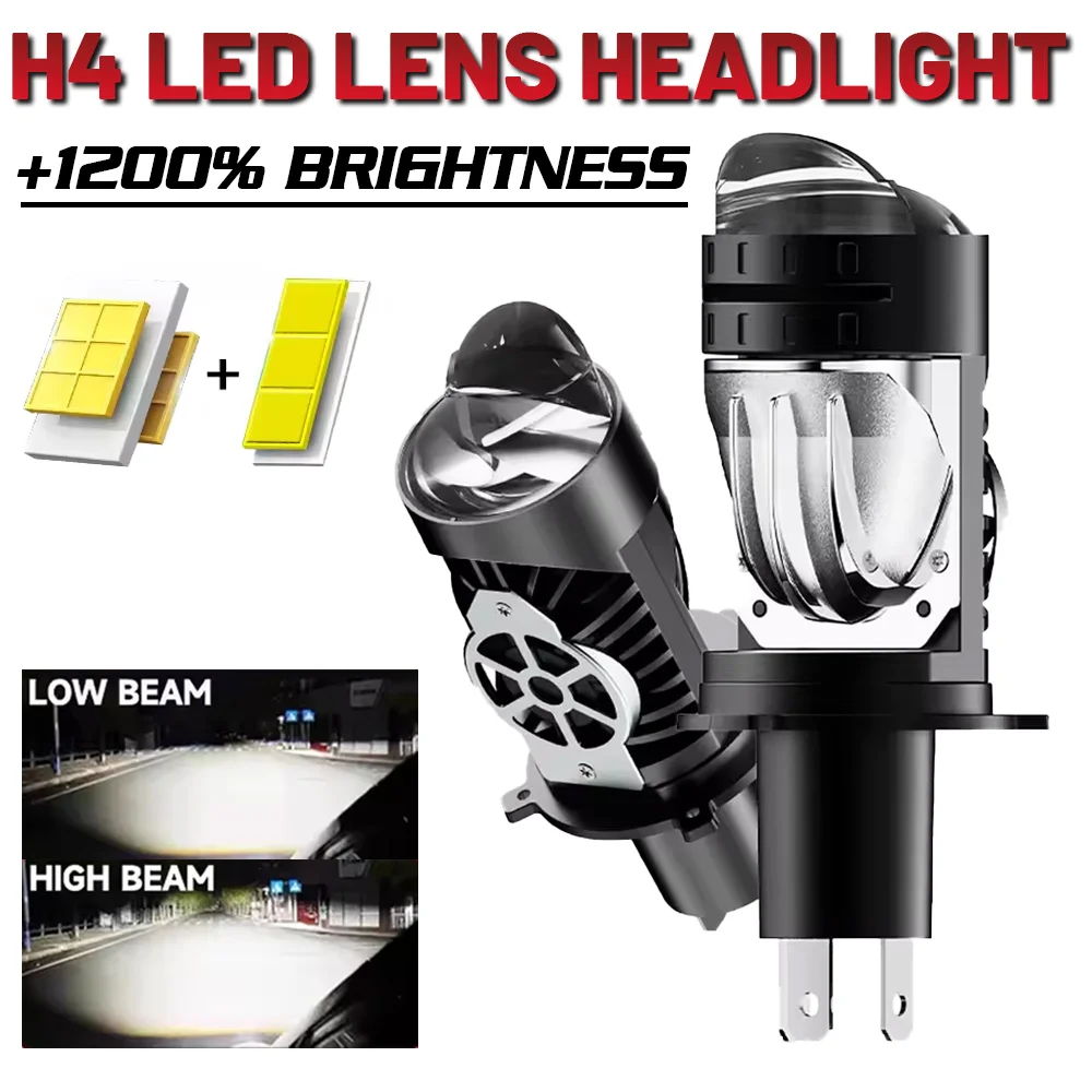 

H4/9003/HB2 LED Projector Lens Headlight Super Bright LED 3800W 5000000LM 6000K Hi/Low Beam Apply to Car & Motorcycle Headlamp