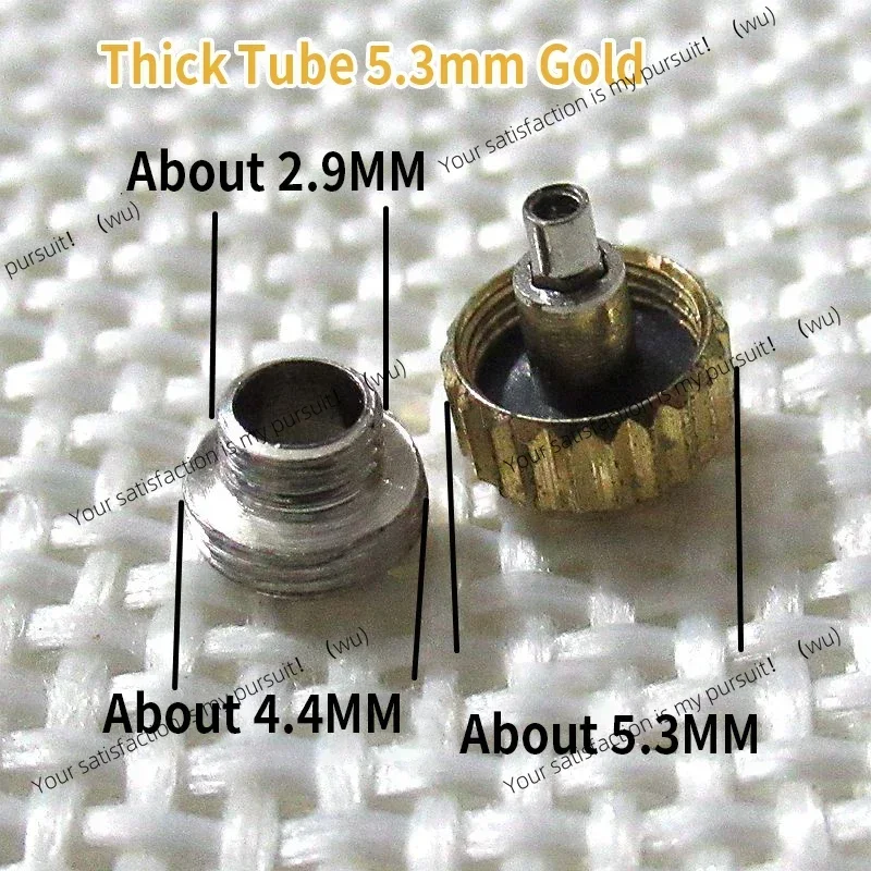 Steel crown, compatible with RLX, 5.3/6/7 mm, silver/gold case metal crown, repair parts set