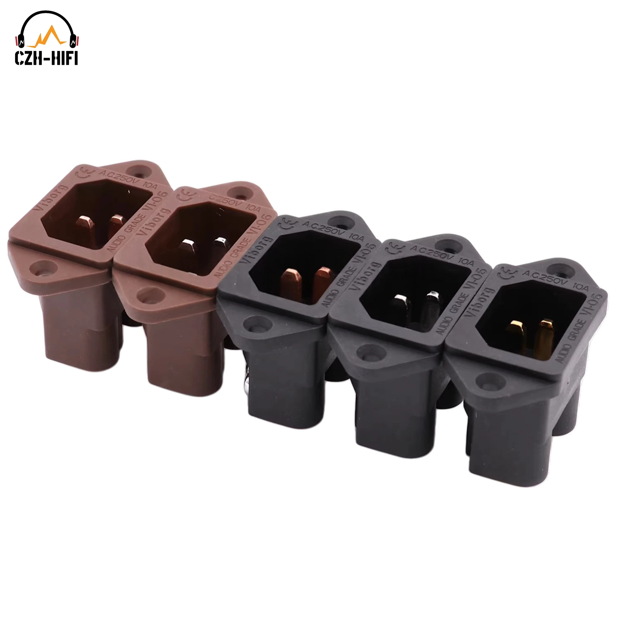 1pc Viborg Hi-End IEC320 C14 Power Inlet Module 3 Pin Male Socket AC 250V 10A Electrical Connector for PC Computer Monitor AMP