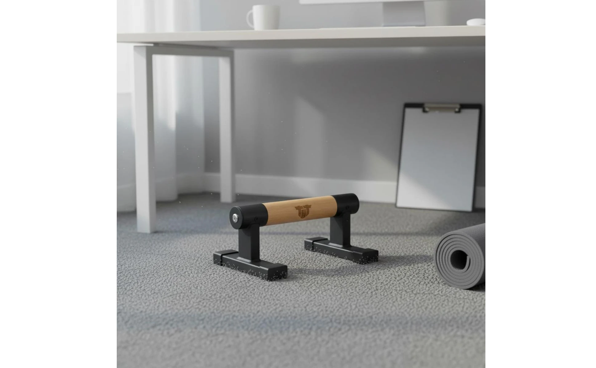 2 Pieces Parallel Bar Style Design Push-up Handles Long-Lasting Wooden Push-up Stand Exercise Equipment Heavy Duty Stable Base