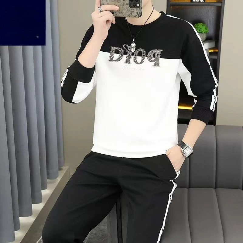 

Fashion Men's Autumn Winter round-neck sweatshirt 3D Print Best-Selling Long Sleeve Oversized Pants Hoodies Pants two-piece set