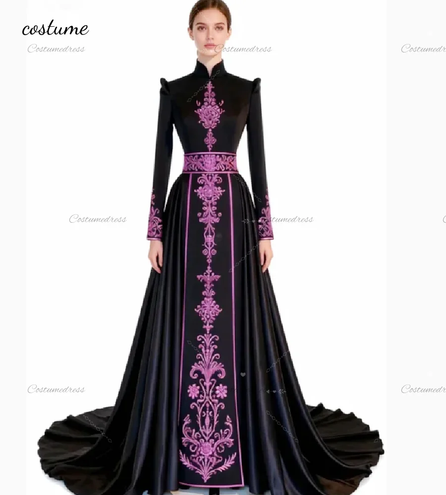 Vintage Kaftan Moroccan Evening Dress With Embroidery Islamic Muslim Abaya Prom Gowns 2026 Turkish Formal Occasion Party Gowns