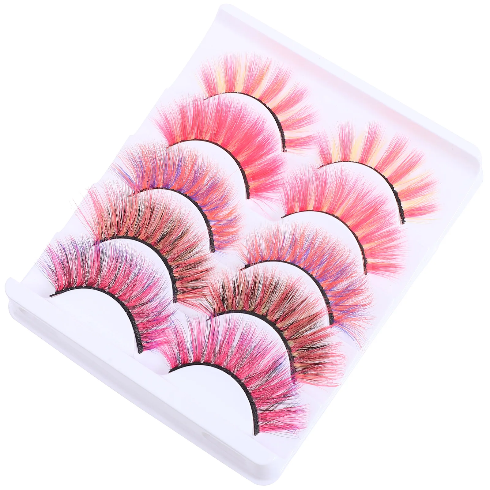 

10pcs Colorful Eyelashes Long Thick False Lashes Dramatic Volume Makeup Lash Extensions Lightweight Natural Look For Wedding