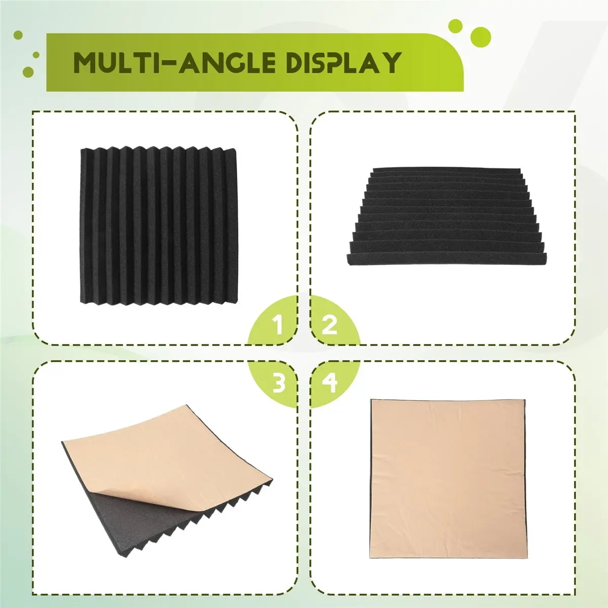 Saleout@ 12 Pack Self-Adhesive Acoustic Panels, Sound Proof Foam Panels, High Density Soundproofing Wall Panels for Home(Black)