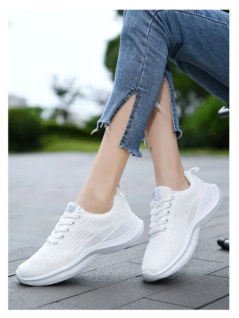 Frauen Freizeit schuhe Mode atmungsaktive Walking Mesh flache Schuhe Turnschuhe Frauen 2024 Fitness studio vulkan isierte Schuhe weibliche Schuhe