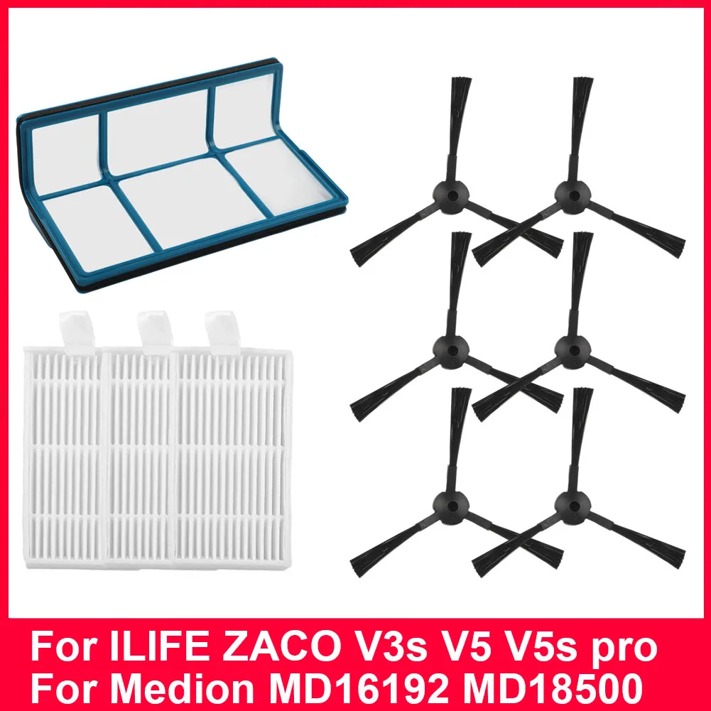 Prefilter Mesh Side Brushes Kit For MEDION MD 18500/18600 /MD18501/MD16192 Filter Side Brush Cleaning Tools Home Appliance Parts