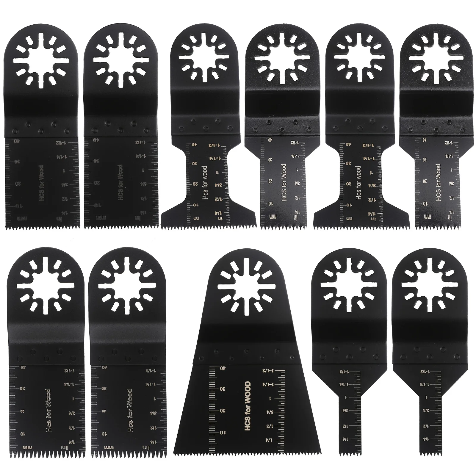 

11PCS Universal Metal Wood Oscillating Multitool Quick Release Saw Blades Compatible with Fein Multimaster Porter Cable Black