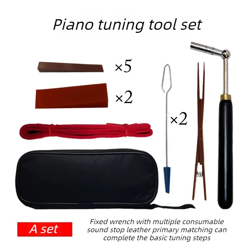 Piano Tuning Tool Set Professional Pianos Repair Kit Piano Tone Adjustment Wrench Multiple Tool Combinations with Storage Bag