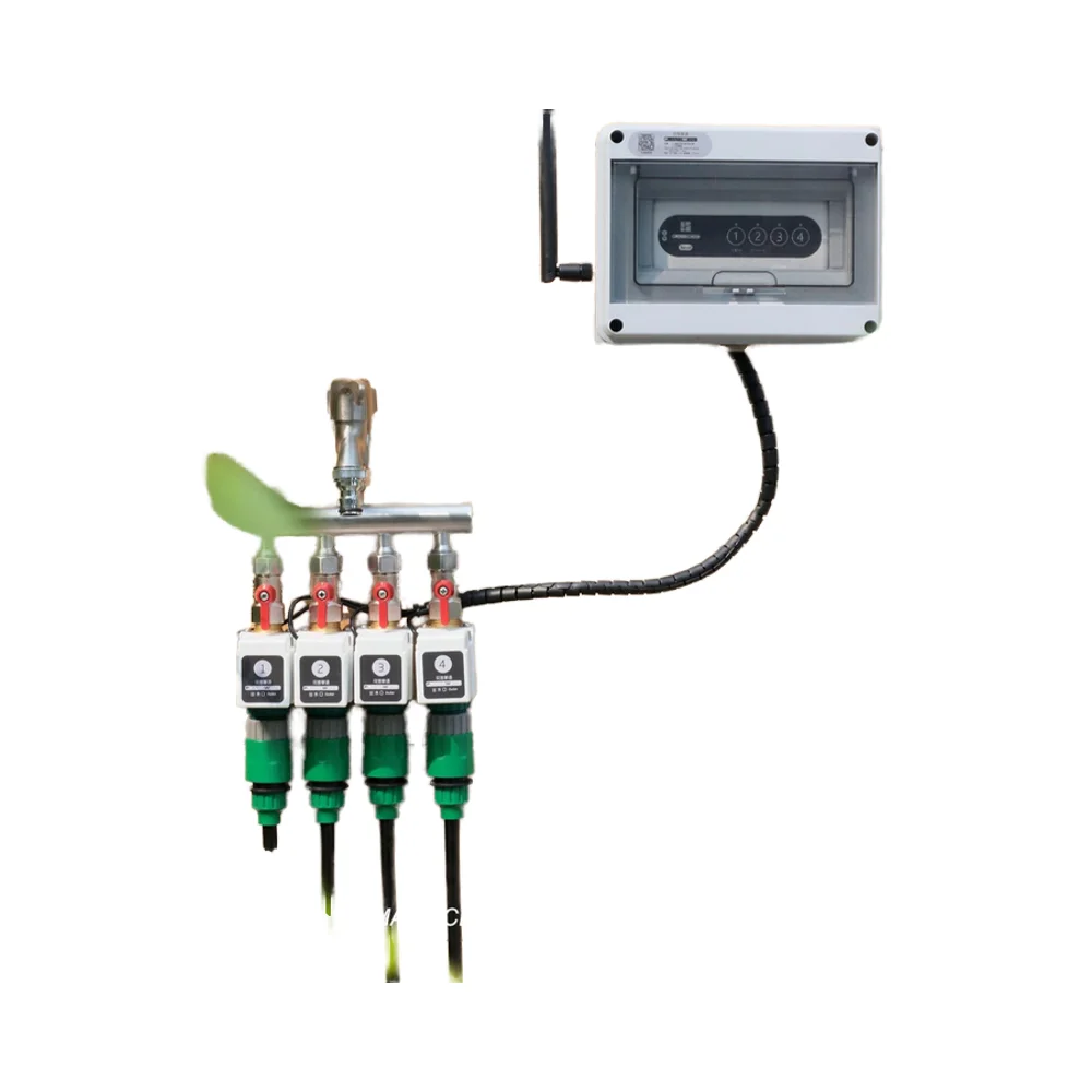 4-Valves 12V Smart Phone Remote Timing WiFi/BT Automatic Drip Irrigation Controller Sprinkler Garden Watering Kits Metal