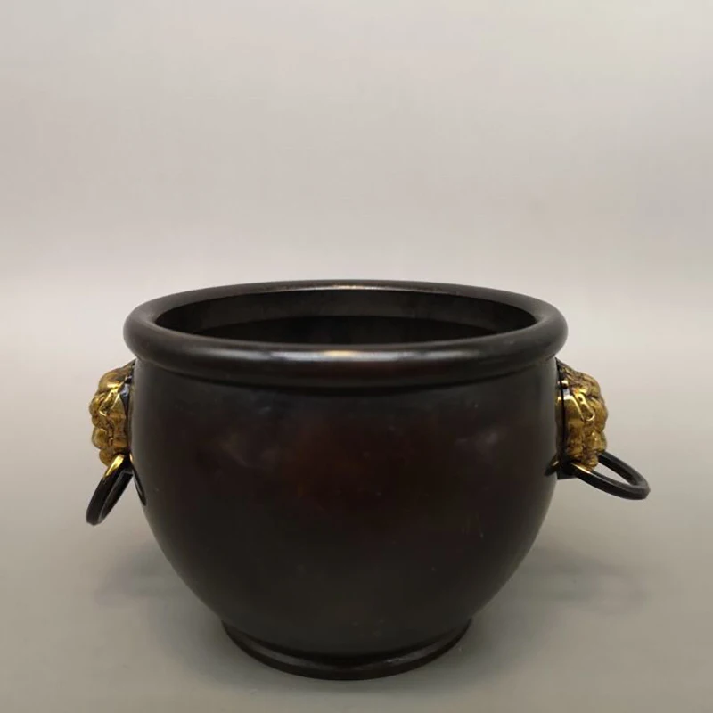 lion-dore-decoration-de-salon-bruleur-d'encens-en-laiton-antique-ornement-de-pot-en-cuivre