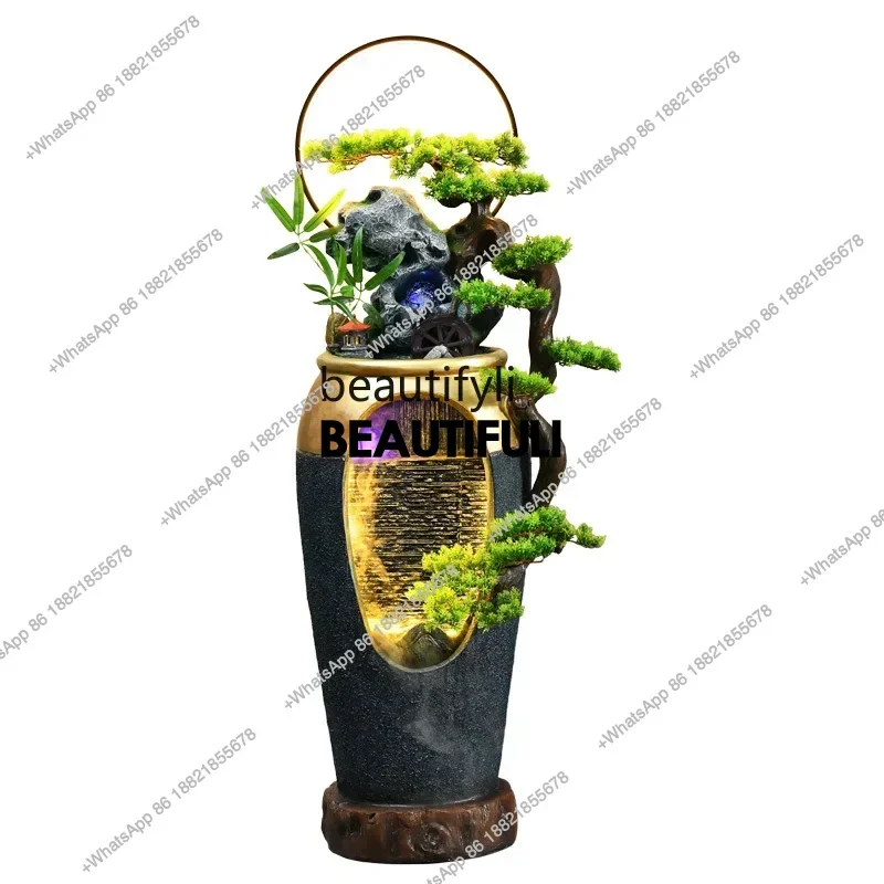 ss 8617 Living room floor-to-ceiling rockery flowing water fountain indoor water feature entrance hall to attract wealth