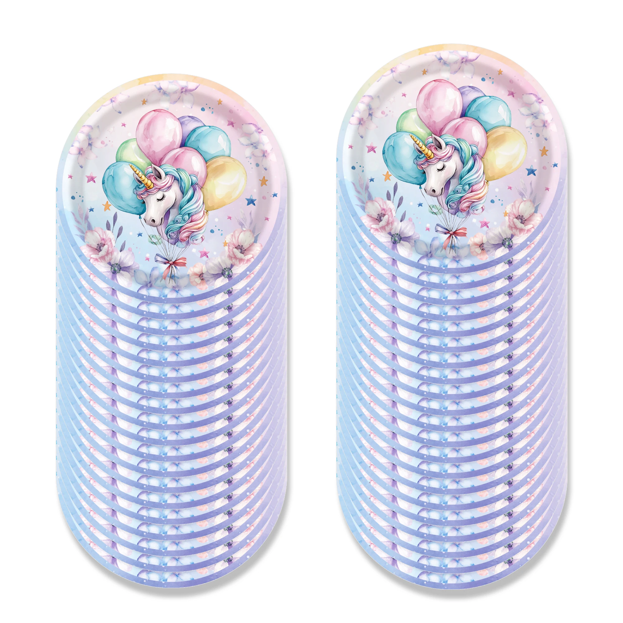 Einhorn Einweggeschirr Teller Servietten Tischdecke Cupcake-Ständer für Geburtstagsdekoration Partyzubehör – Detail 8