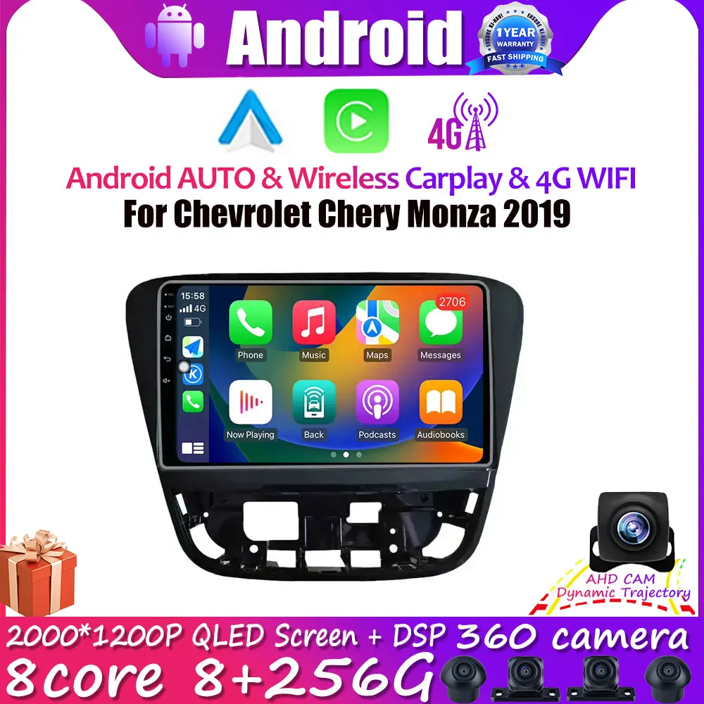 

Car Stereo Radio For Chevrolet Chery Monza 2019 Android 14 GPS Navigation Multimedia Video Player IPS 9" Carplay WIFI BT RDS DSP