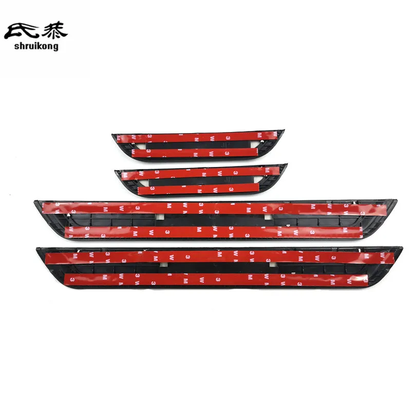 4PCS Plastic Stainless Steel For 2020-2023 Nissan VERSA Car Accessories Auto Door Sill Pedal Scuff Plate Decoration Cover