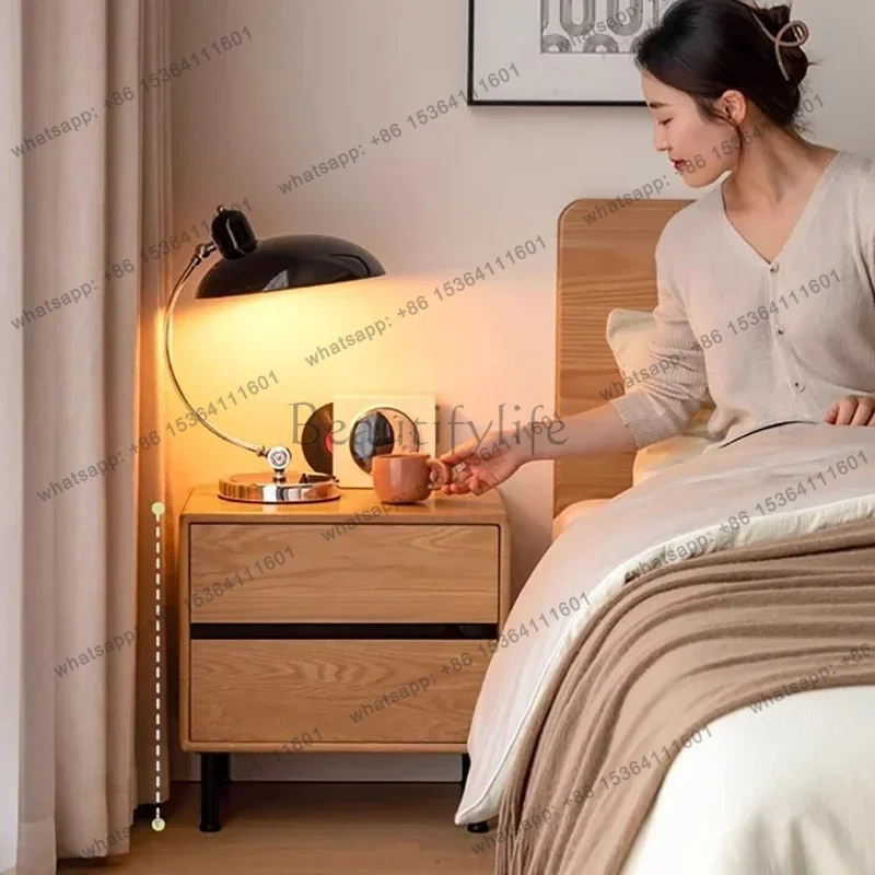 FG Wood Modern Bedside Table Bedroom Mobile Coffee Cabinets Storage Luxury Drawers Nightstand Organizer Muebles Hotel Furniture