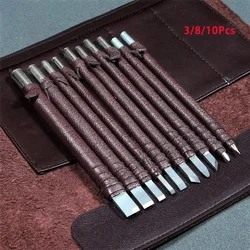 Professional 3/8/10Pcs Tungsten Steel Stone Carving Hand Tools Set Stone Carving Chisel Set Woodworking Carving Tool