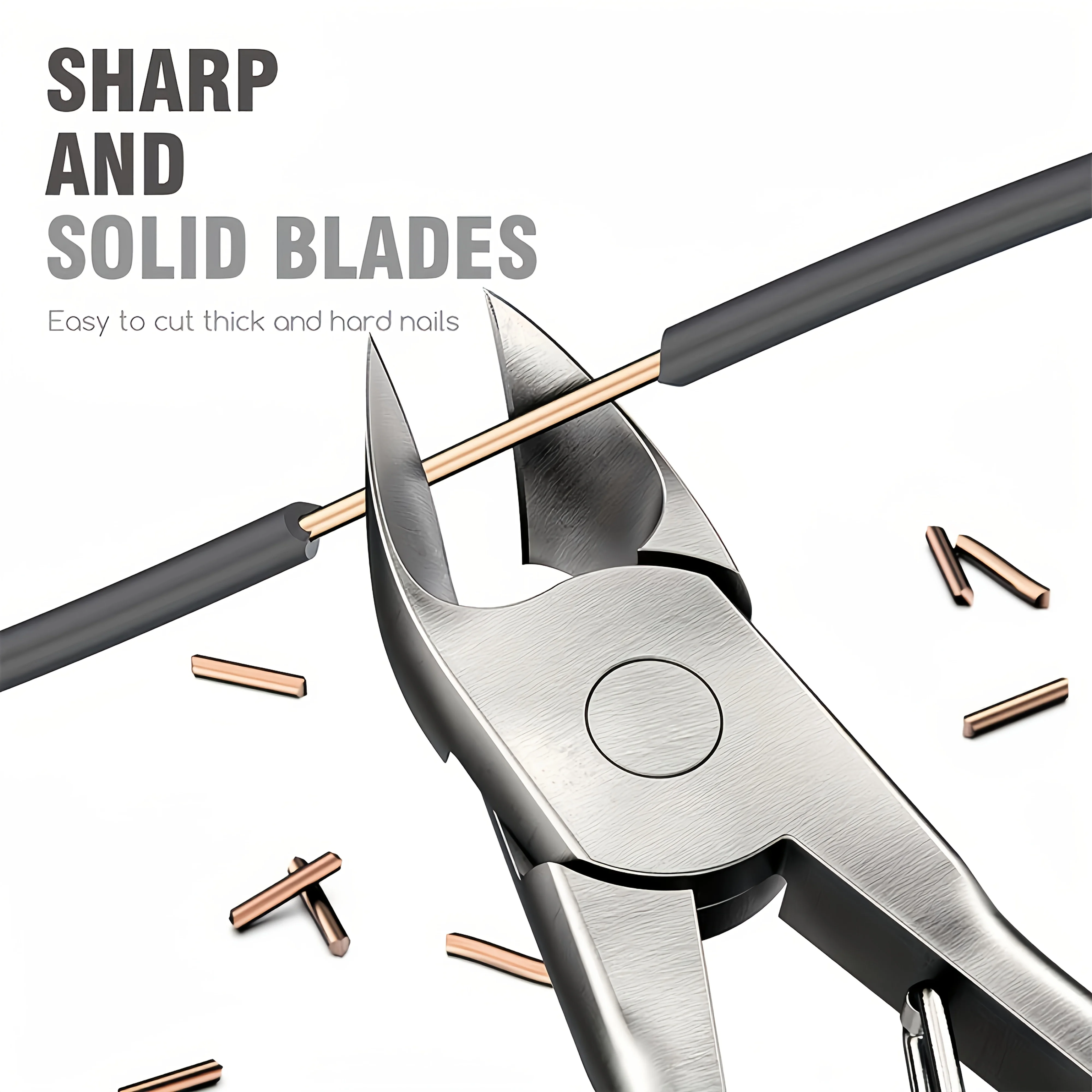 

Professional Stainless Steel Toenail Clippers for Thick & Hard Nails Ergonomic Curved Blade Pedicure Scissors with Non-Slip Grip