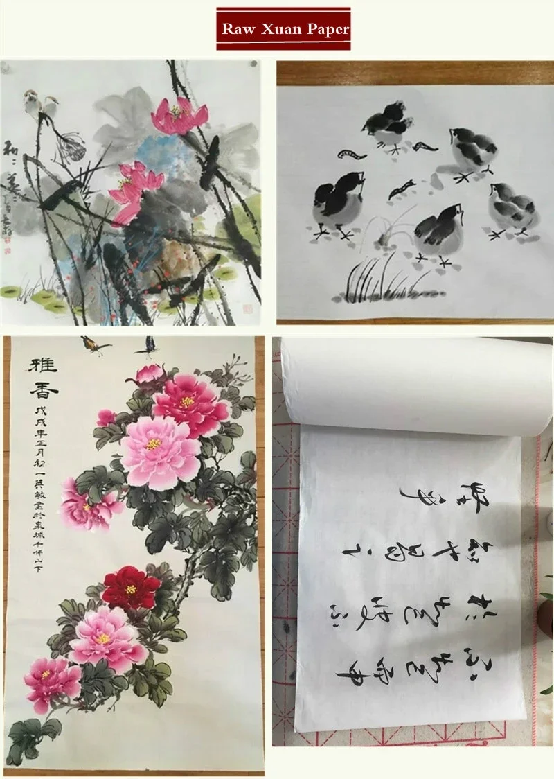 1 Rolle 50 m 100 m Xuan-Papier Chinesische Kalligraphie Malerei Roher Halbreis Handschrift Material Pinsel Freihand Malerei Produkte – Detail 7