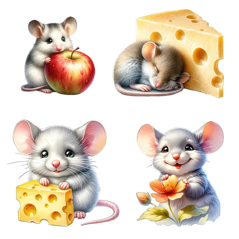 Three Ratels CD128 Funny little mouse cartoon wall stickers for home decoration kitchen refrigerator decals