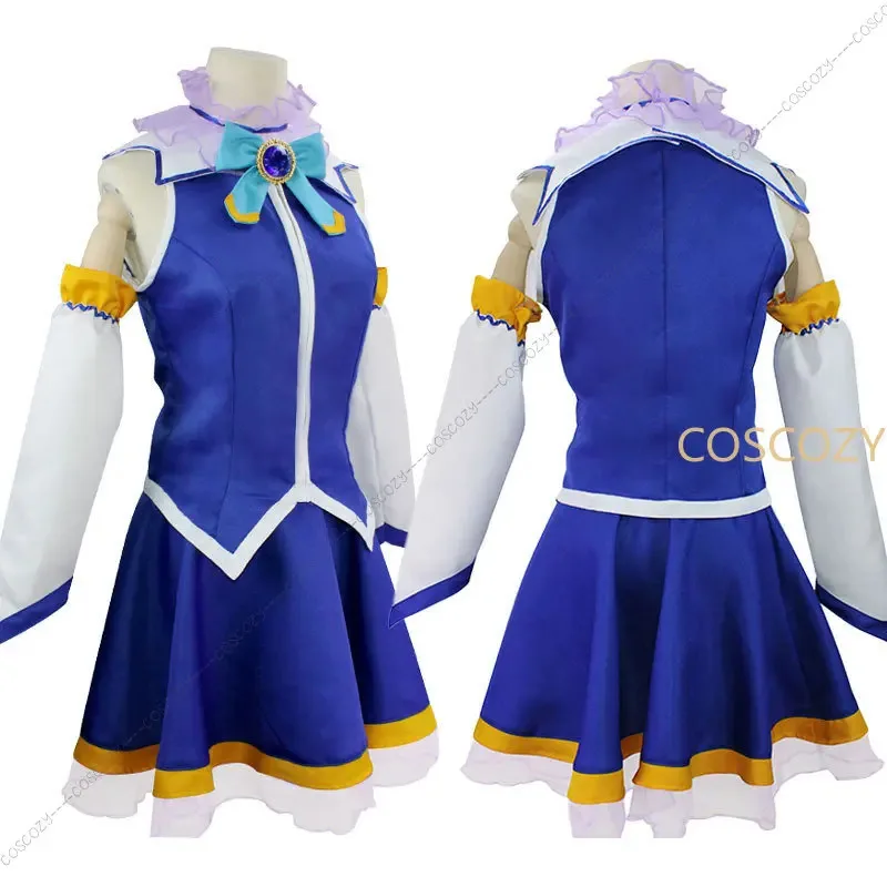 

qq023Аниме KonoSuba Божье благословение в этом чудесном мире, синее платье, униформа, наряд, аниме, костюмы для косплея на заказ Aqua