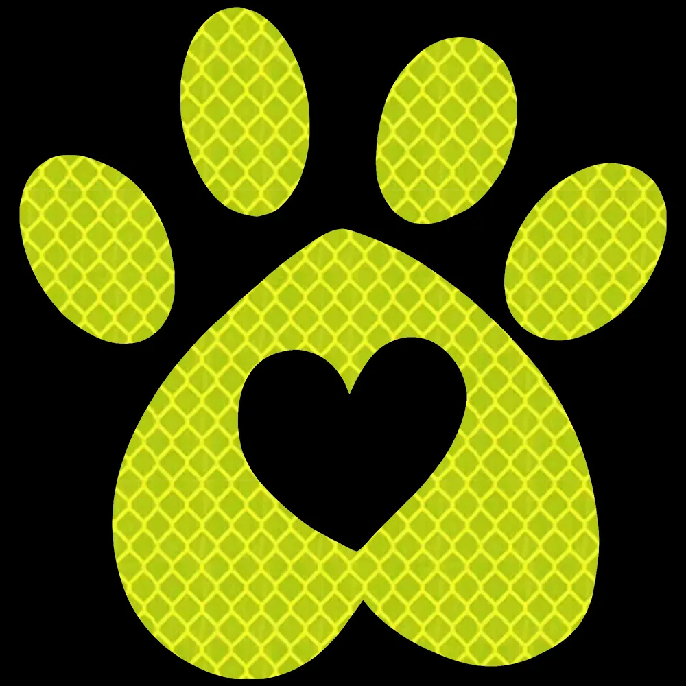 

1 шт. светоотражающая наклейка с отпечатком собачьей лапы и сердцем, предупреждающая наклейка для безопасности в ночное время, для мотоцикла, автомобиля, заднего бампера, кузова