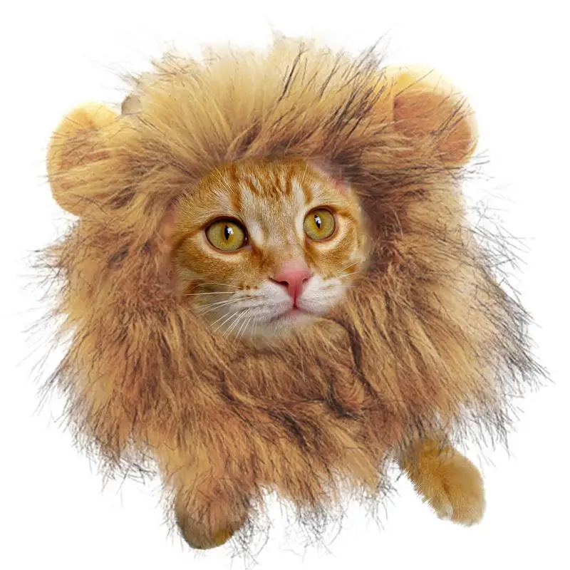 Lion Mane Wig for Dog and Cat Costume Pet Halloween Costume Cat Lion Mane Wig Halloween Outfit Small Lion Hat Pet Supplies