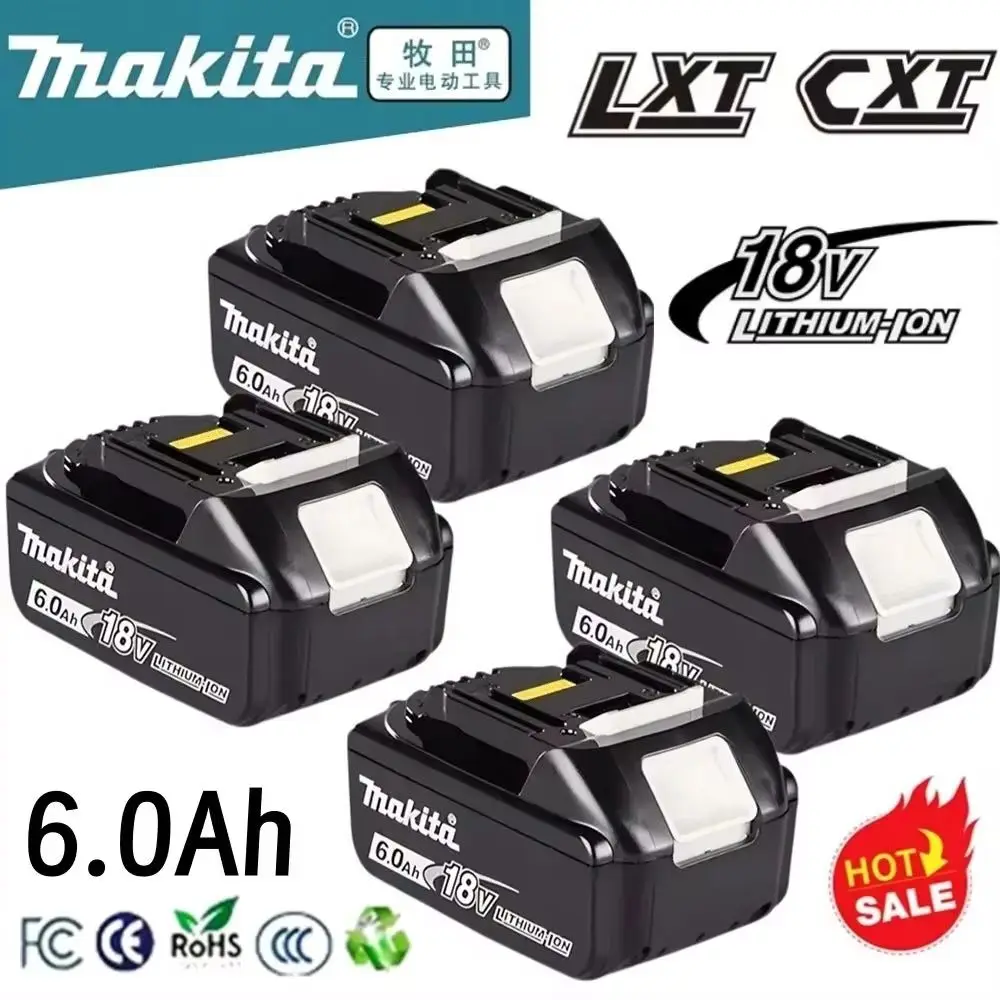 Batteria ricaricabile agli ioni di litio BL1860B 6Ah 18V 100% originale per utensili elettrici a batteria Makita 18V, batteria di ricambio.