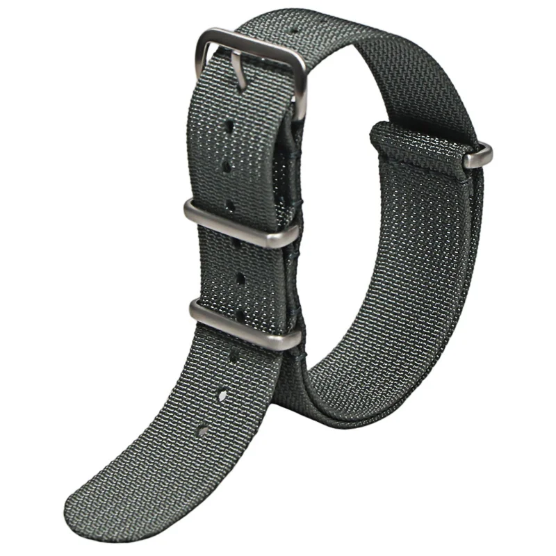 Ribbed Watch Strap 18mm 20mm 22mm Rugged Nylon Military Straps Retro Watchband Braid Ballistic Fabric Bands