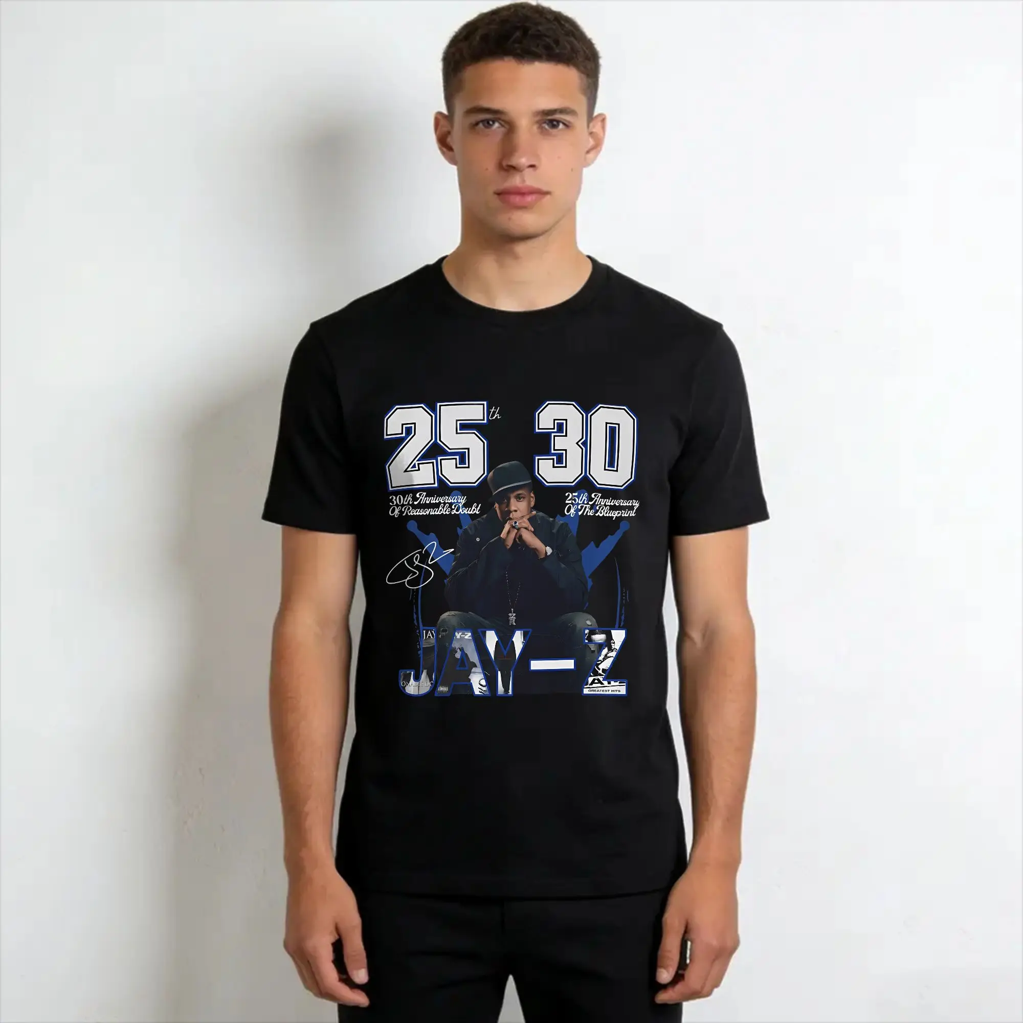 Men Women Graphic Printing Jay Z 30th Reasonable Doubt 25th Blueprint JAŸ-Z 30 Tour   Tee T Shirt Pure Cotton  T-shirts Clothes