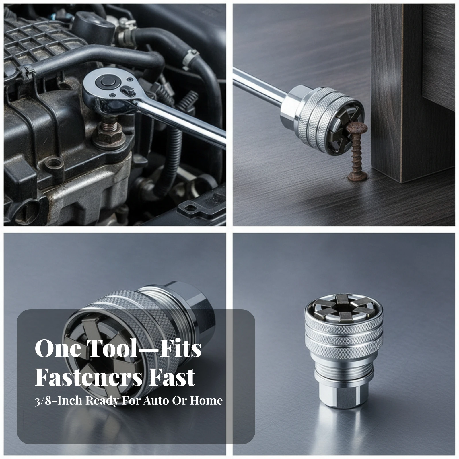 Universal Socket Adapter Versatile Tool Hardware Knurled for Mechanics, Auto Repair, Machinery Maintenance view 5