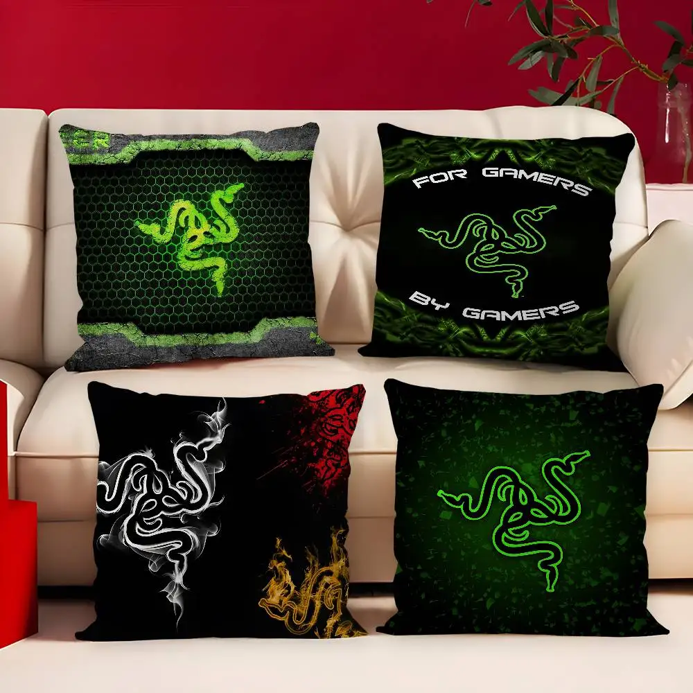 R-RAZER Logo Game Snake Cartoon Personalized picture text home decorative pillows Household Gifts 45x45cm