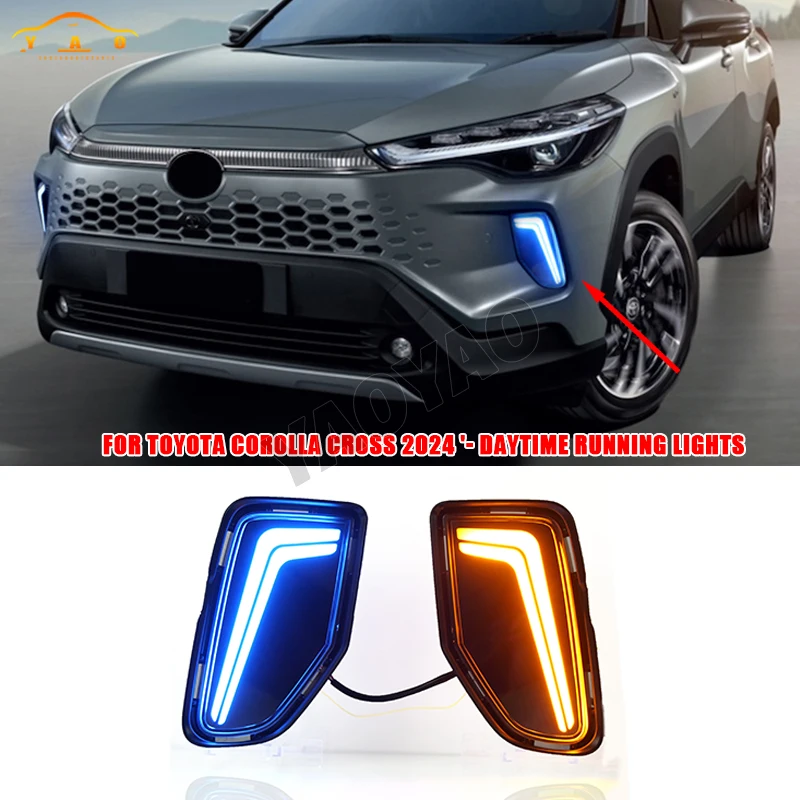 

LED Daytime Running Light For Toyota Corolla Cross 2024 ABS Car DRL 12V LED Fog Lamp