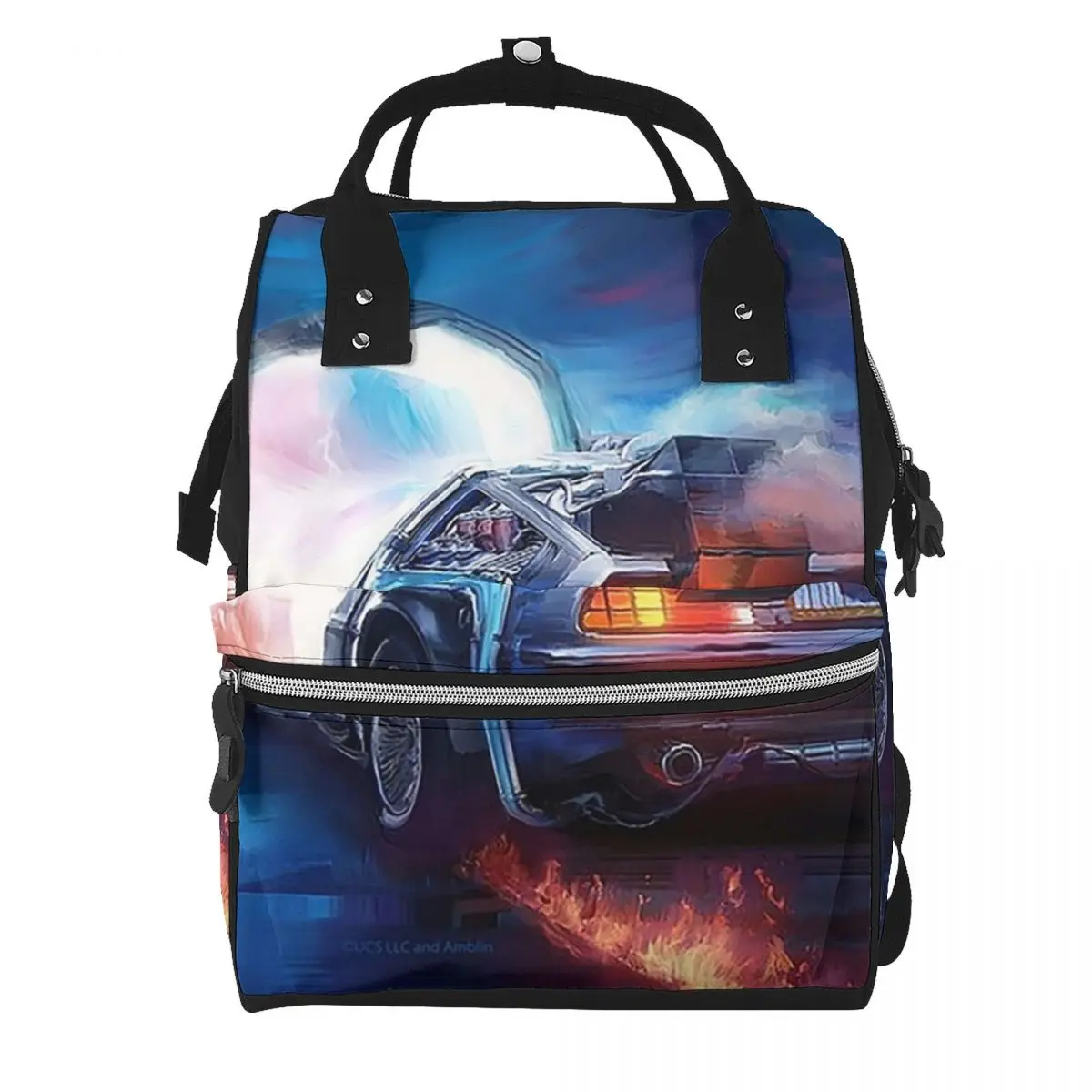 Back To The Future Delorean Time Machine Student Backpack School Bag Hiking Travel Daypack for Men Women Bookbag Shoulder Bags