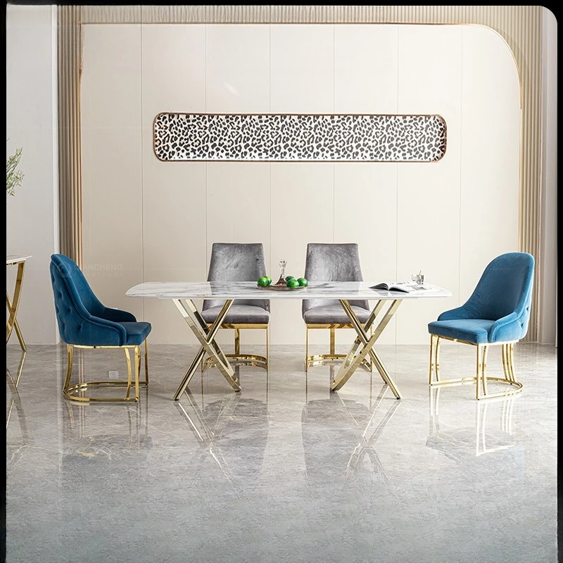 Lichte luxe marmeren eettafel