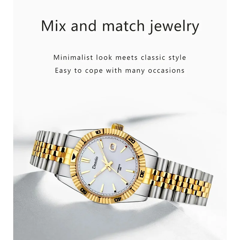 

Deesio official-website Mechanical Watch Luxury Couple 50m Waterproof Wristwatch watches for women relojes de pulsera mecánicos