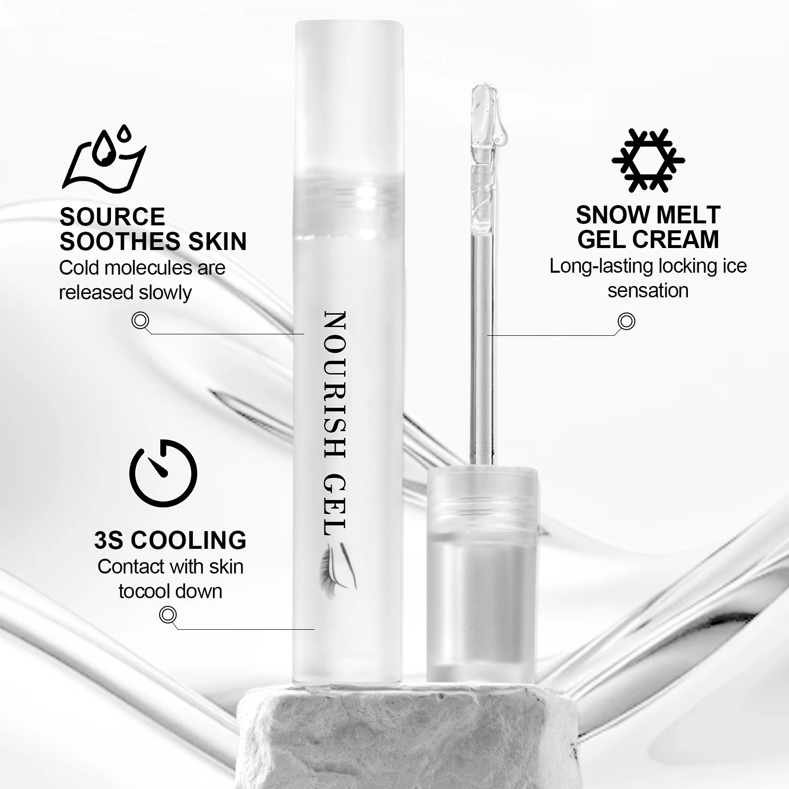 ICONSIGN, Nourish Gel Wimpern-Lifting-Set, nährend und formend, schützt empfindliche Haut, transparentes Kühlgel, Make-up-Tools