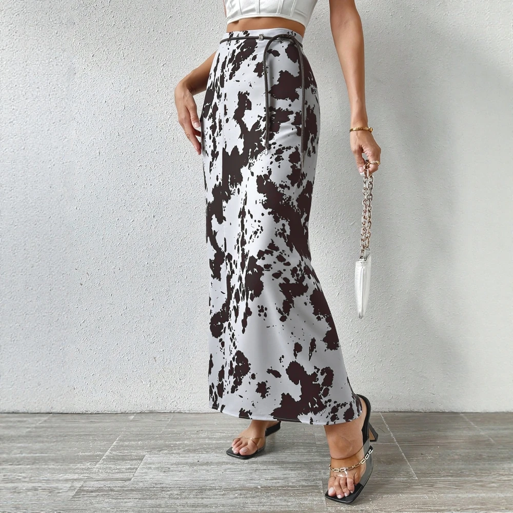 

Skirts Spring Summer Skirts For Woman Low Waist Ankle Cow Print Sheath Skirts 2025 For Women