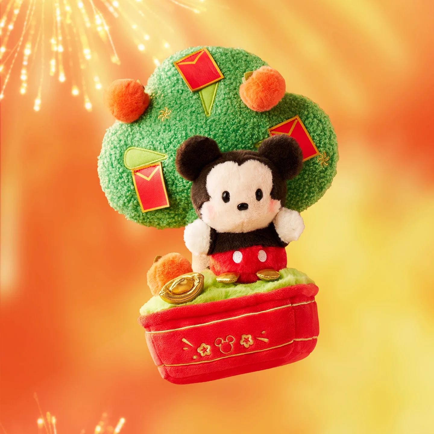 

Disney Official 2026 Year Spring Festival Series Mickey Minnie Plush Pendants Keychains Dolls Toys Christmas Birthday Gift
