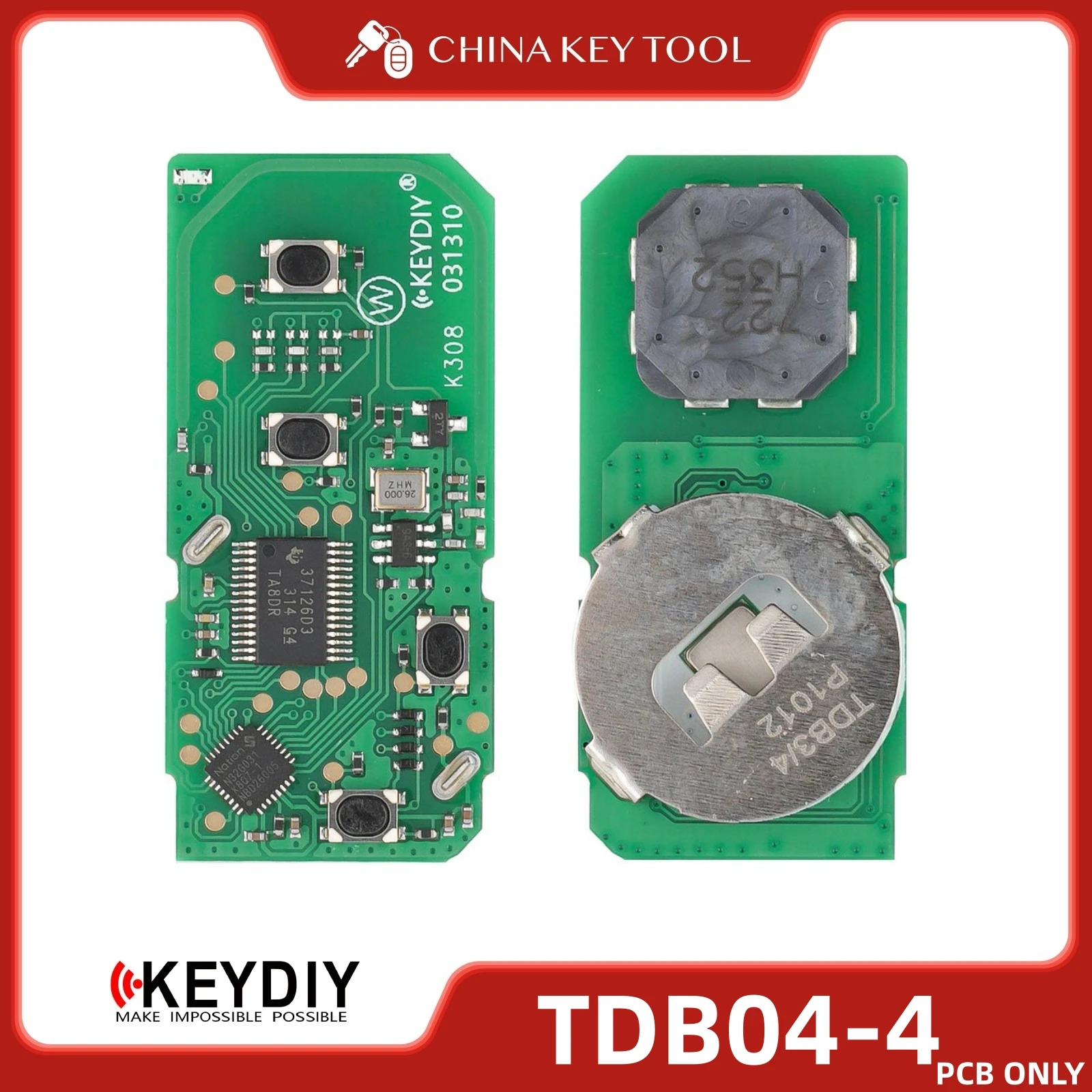 

KEYDIY TDB04-4 Universal Smart Key Circuit Board PCB Only Replacement for Keyless Entry System