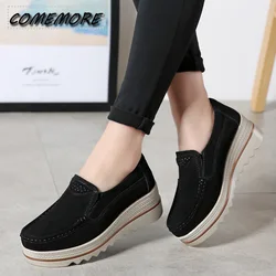 Spring Autumn Women Flat Platform Loafers Ladies Work Leather Comfort Soft Moccasins Nursing Casual Shoes Tennis Female  Fashion