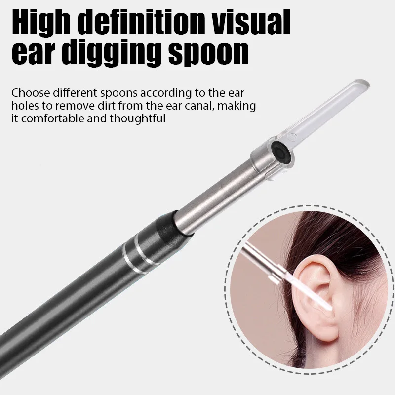 Visual Ear Cleaner With Camera 6 LED Lights 3.5mm Lens Ear Wax Removal Tool ​500W HD Camera Smart Temperature Control Earpicker