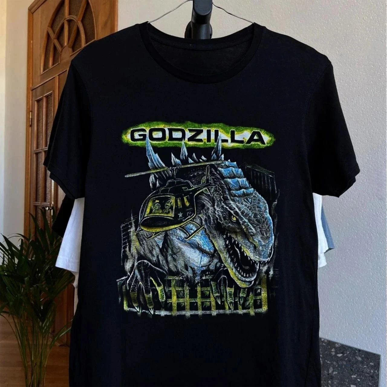 Godzilla Inspired Kaiju Monster Retro Graphic Print T-Shirt Men Women Cotton Oversized Couple Harajuku Casual Streetwear Tops - view 2