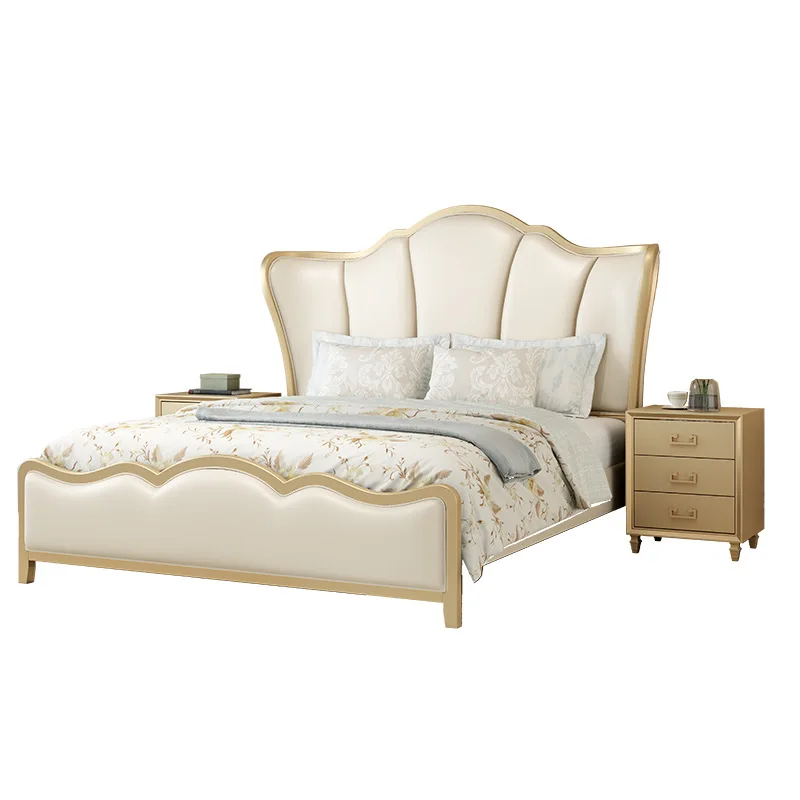 

Modern simple master bedroom queen bed soft bag wedding bed