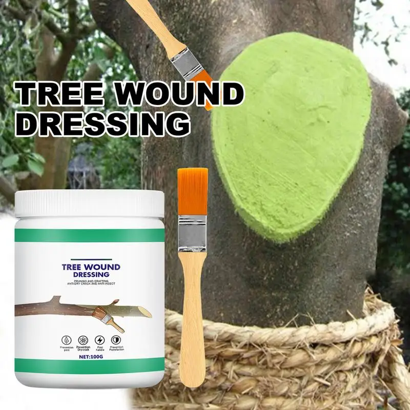 Tree Pruning Sealer with Brush Bonsai Cut Wound Paste Plant Grafting Pruning Sealer Garden Supplies Trees Repairing Agent